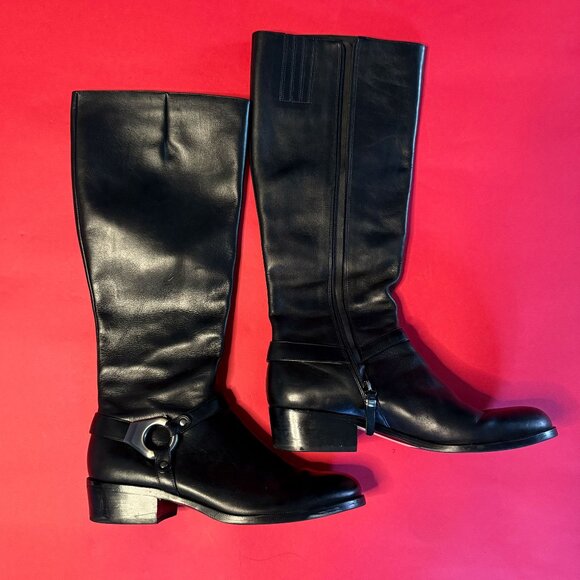 Via Spiga Tall Leather Boots, Derby-Inspired, Size 8.5 - Picture 6 of 12